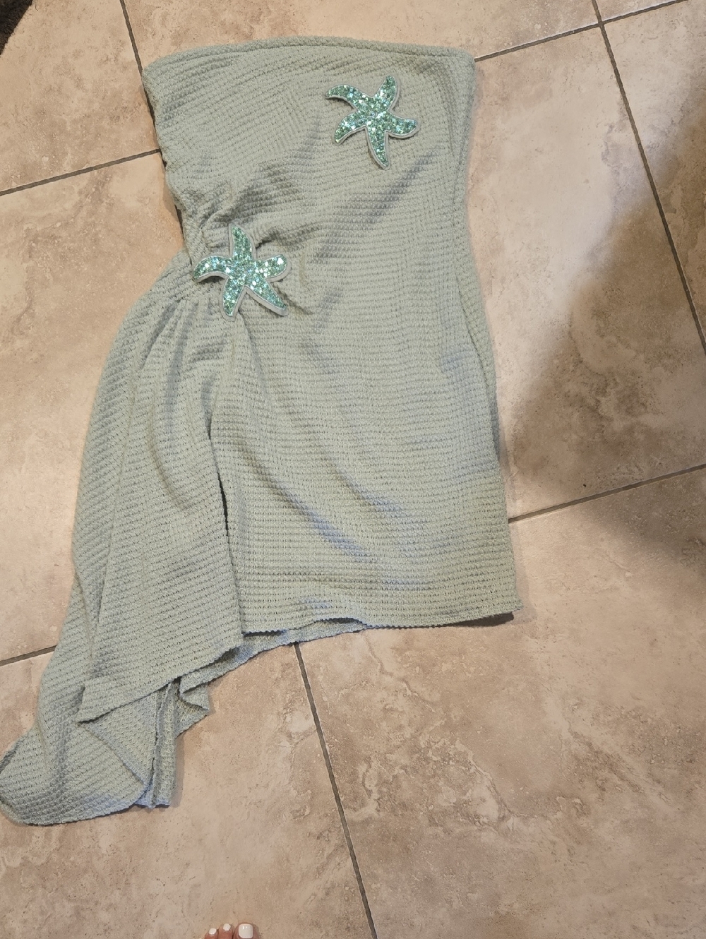 Summer Starfish Sleeveless Mint Green Dress